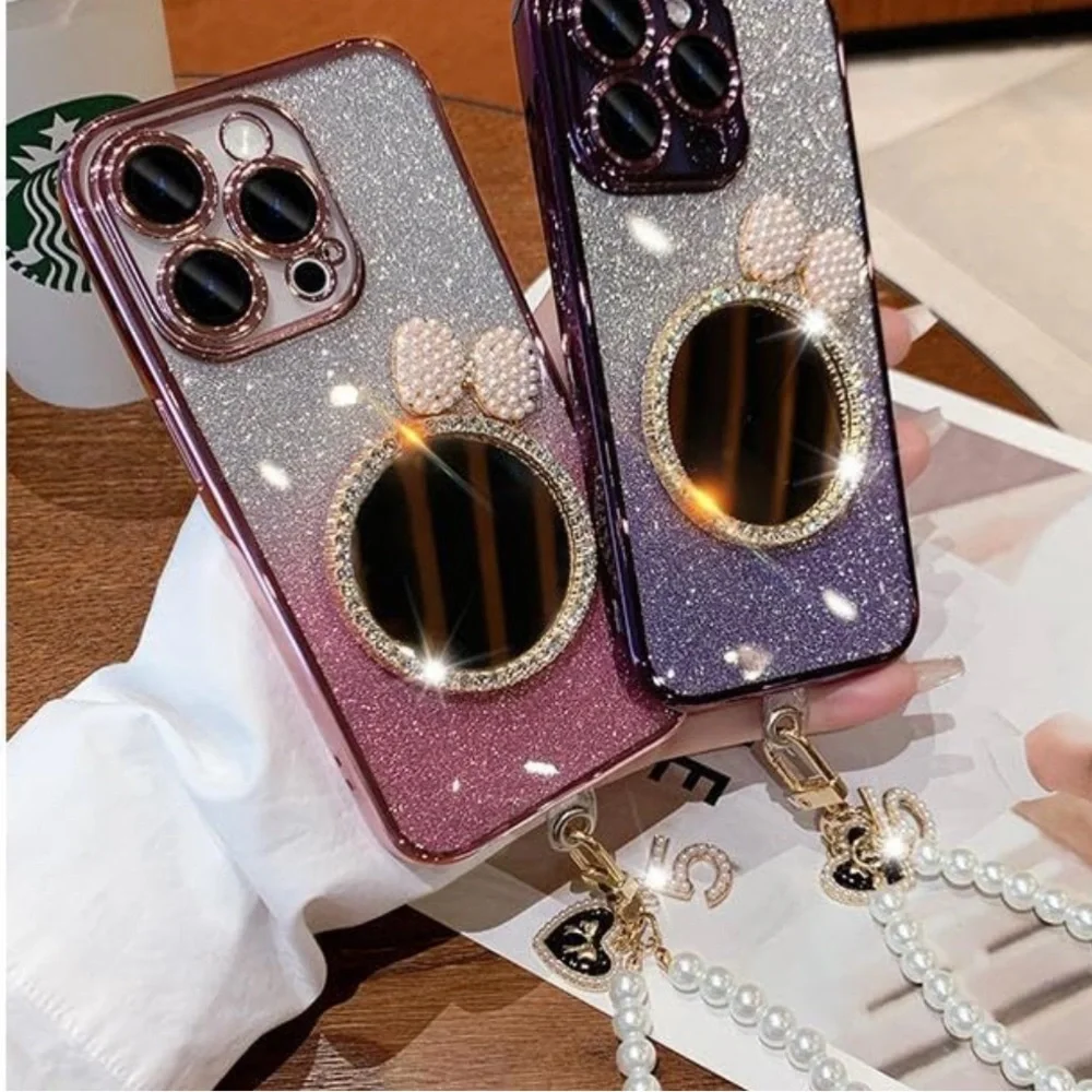 Glitter Gradient iPhone 15 plus Case with Ring Holder